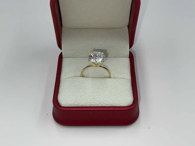 14 karaat geelgouden ring met 4,01 crt. diamant - afbeelding 6 van  9
