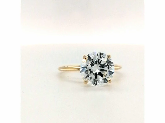 14 karaat geelgouden ring met 4,01 crt. diamant - afbeelding 7 van  9