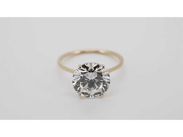 14 karaat geelgouden ring met 4,02 crt. diamant - afbeelding 4 van  7
