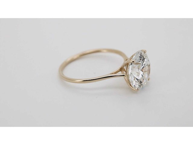 14 karaat geelgouden ring met 4,02 crt. diamant - afbeelding 5 van  7