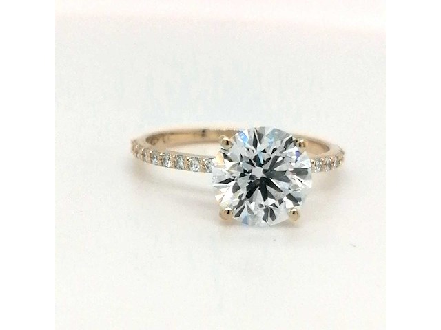 14 karaat geelgouden ring met 4,24 crt. diamant. - afbeelding 9 van  9