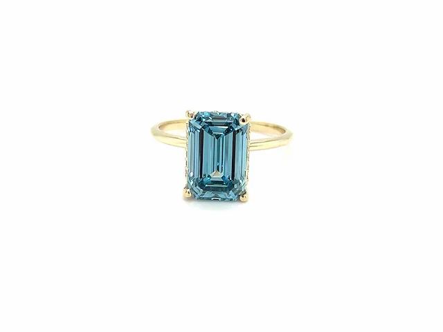 14 karaat geelgouden ring met 4,28 crt. diamant - afbeelding 4 van  13