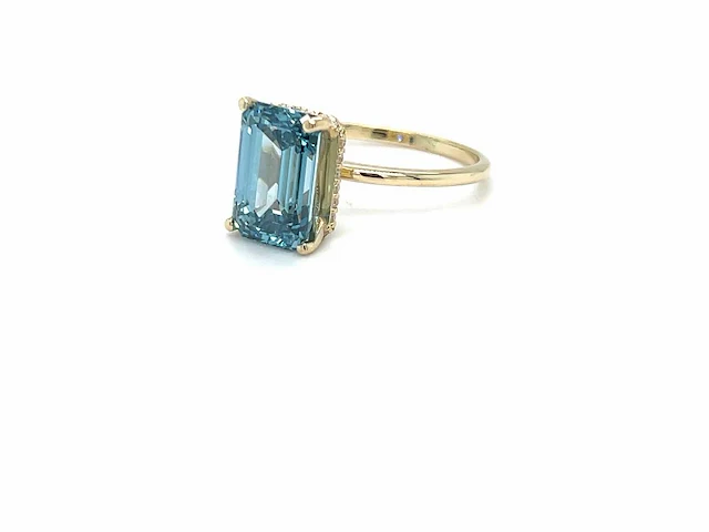 14 karaat geelgouden ring met 4,28 crt. diamant - afbeelding 1 van  13