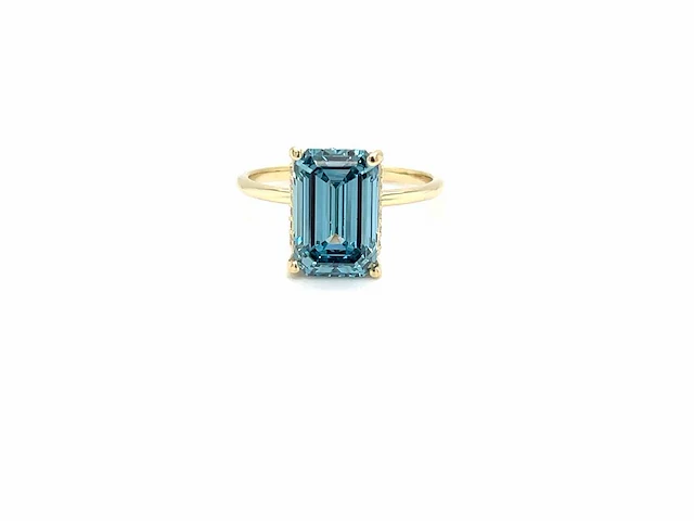 14 karaat geelgouden ring met 4,28 crt. diamant - afbeelding 6 van  13