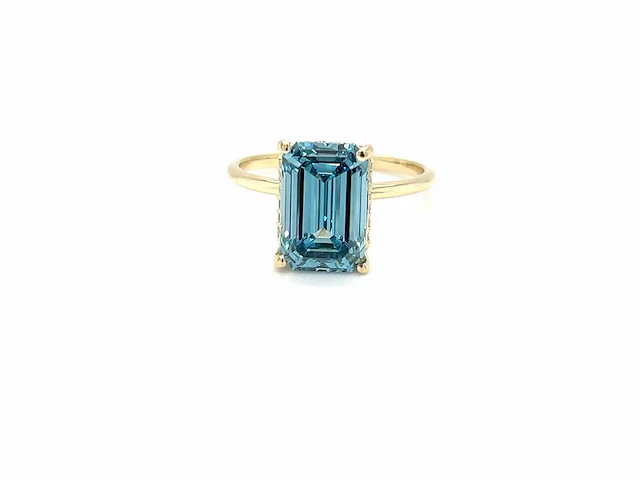 14 karaat geelgouden ring met 4,28 crt. diamant - afbeelding 7 van  13