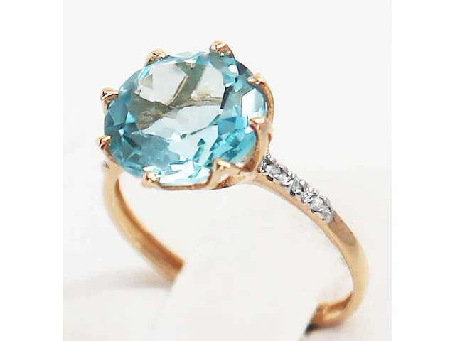 14 karaat geelgouden ring met 4,60 crt. diamant - afbeelding 1 van  8