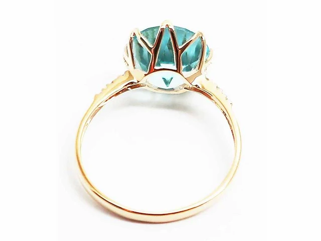 14 karaat geelgouden ring met 4,60 crt. diamant - afbeelding 2 van  8