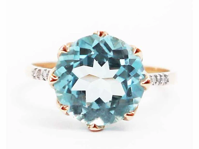 14 karaat geelgouden ring met 4,60 crt. diamant - afbeelding 4 van  8