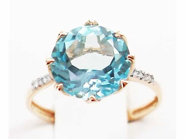 14 karaat geelgouden ring met 4,60 crt. diamant - afbeelding 5 van  8