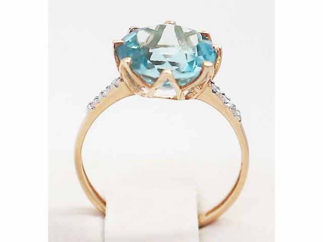 14 karaat geelgouden ring met 4,60 crt. diamant - afbeelding 8 van  8