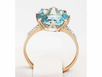 14 karaat geelgouden ring met 4,60 crt. diamant - afbeelding 8 van  8