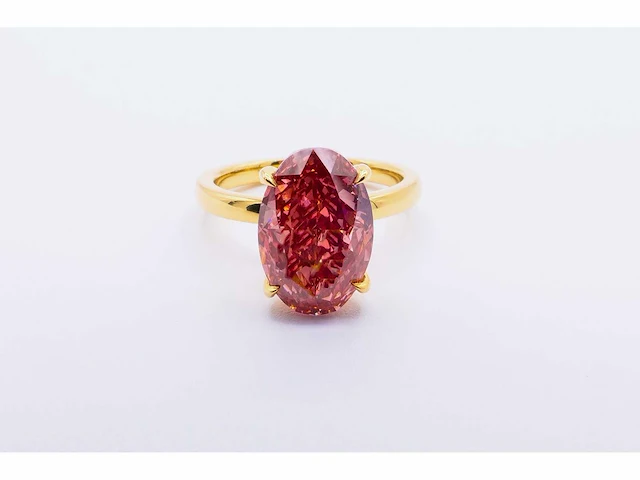 14 karaat geelgouden ring met 4,60 crt. diamant - afbeelding 1 van  6