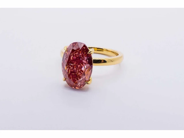 14 karaat geelgouden ring met 4,60 crt. diamant - afbeelding 4 van  6
