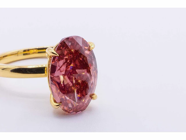 14 karaat geelgouden ring met 4,60 crt. diamant - afbeelding 5 van  6