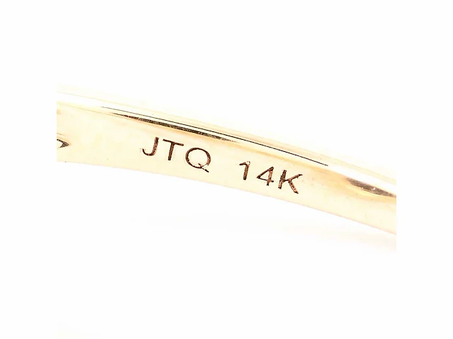14 karaat geelgouden ring met 5,48 crt. saffier diamant. - afbeelding 4 van  5