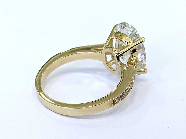 14 karaat geelgouden ring met 5,95 crt. diamant - afbeelding 6 van  8