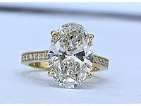 14 karaat geelgouden ring met 5,95 crt. diamant - afbeelding 8 van  8