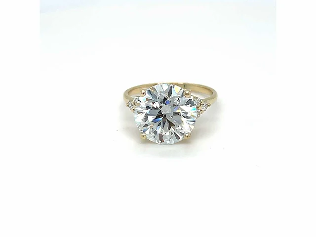 14 karaat geelgouden ring met 6,27 crt. diamant - afbeelding 2 van  11