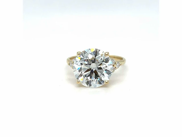 14 karaat geelgouden ring met 6,27 crt. diamant - afbeelding 1 van  11