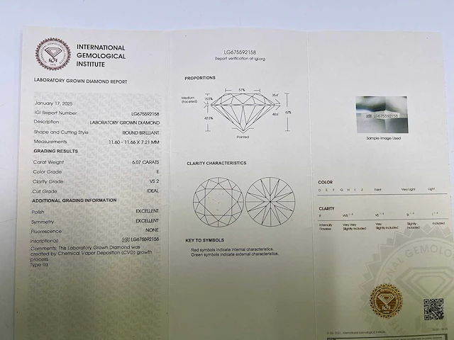 14 karaat geelgouden ring met 6,27 crt. diamant - afbeelding 4 van  11