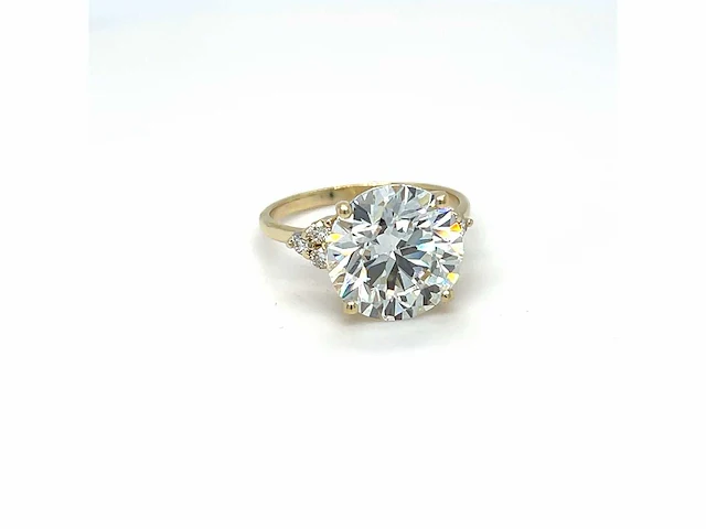 14 karaat geelgouden ring met 6,27 crt. diamant - afbeelding 7 van  11