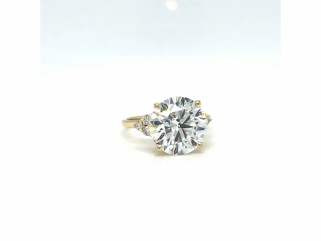 14 karaat geelgouden ring met 6,27 crt. diamant - afbeelding 10 van  11