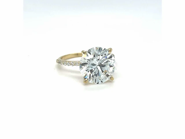 14 karaat geelgouden ring met 6,28 crt. diamant - afbeelding 3 van  8