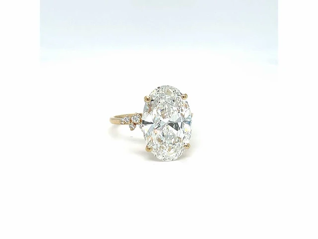 14 karaat geelgouden ring met 7,29 crt. diamant - afbeelding 11 van  12