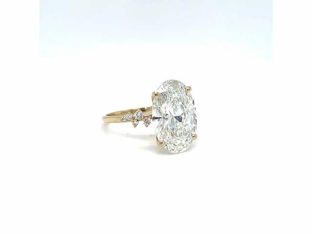 14 karaat geelgouden ring met 7,29 crt. diamant - afbeelding 6 van  12