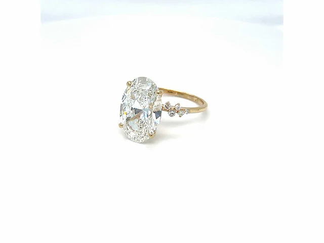 14 karaat geelgouden ring met 7,29 crt. diamant - afbeelding 7 van  12