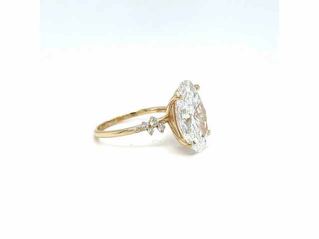 14 karaat geelgouden ring met 7,29 crt. diamant - afbeelding 9 van  12