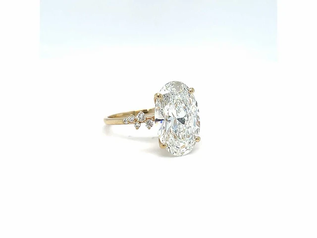 14 karaat geelgouden ring met 7,29 crt. diamant - afbeelding 1 van  12
