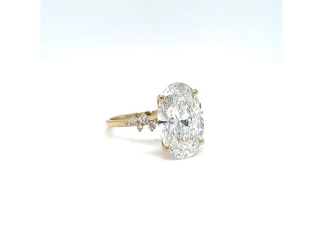 14 karaat geelgouden ring met 7,29 crt. diamant - afbeelding 1 van  12