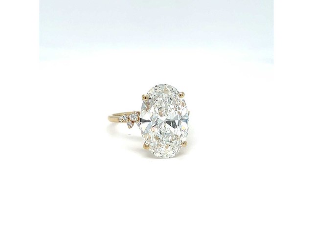 14 karaat geelgouden ring met 7,29 crt. diamant - afbeelding 12 van  12