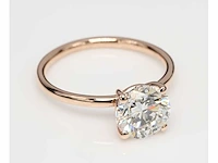 14 karaat roségoudem ring met 3,02 crt. diamant - afbeelding 3 van  7