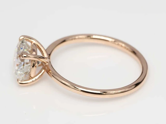 14 karaat roségoudem ring met 3,02 crt. diamant - afbeelding 5 van  7