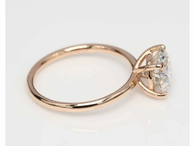 14 karaat roségoudem ring met 3,02 crt. diamant - afbeelding 6 van  7