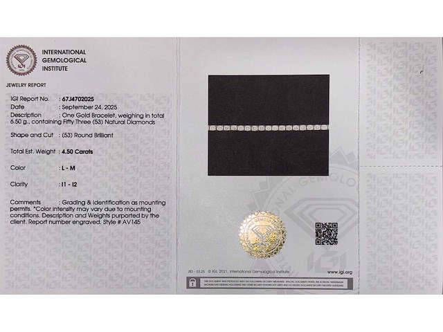 14 karaat roségouden armband met 4,50 crt. natuurlijke diamant - afbeelding 2 van  5