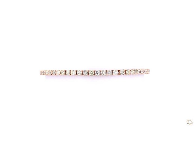 14 karaat roségouden armband met 4,50 crt. natuurlijke diamant - afbeelding 4 van  5