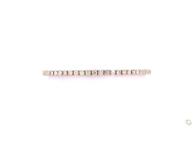 14 karaat roségouden armband met 4,50 crt. natuurlijke diamant - afbeelding 5 van  5