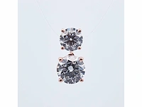 14 karaat roségouden kettinghanger met 2,61 crt. diamant - afbeelding 1 van  7