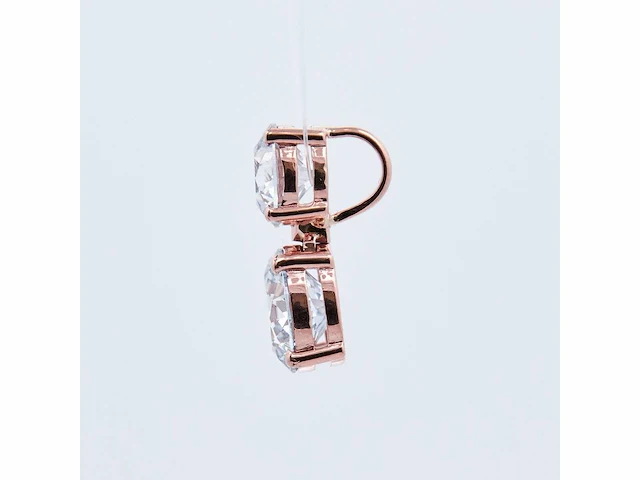 14 karaat roségouden kettinghanger met 2,61 crt. diamant - afbeelding 5 van  7