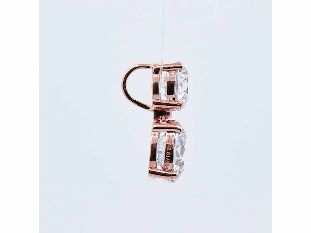 14 karaat roségouden kettinghanger met 2,61 crt. diamant - afbeelding 6 van  7
