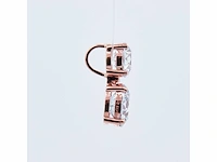 14 karaat roségouden kettinghanger met 2,61 crt. diamant - afbeelding 6 van  7