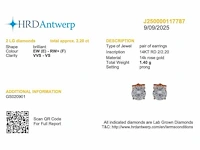 14 karaat roségouden oorstekers met 2,20 crt. diamant - afbeelding 2 van  7