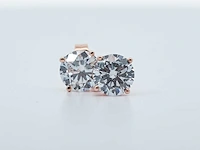 14 karaat roségouden oorstekers met 2,20 crt. diamant - afbeelding 7 van  7