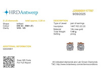 14 karaat roségouden oorstekers met 2,20 crt. diamant - afbeelding 2 van  7