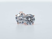 14 karaat roségouden oorstekers met 2,20 crt. diamant - afbeelding 7 van  7