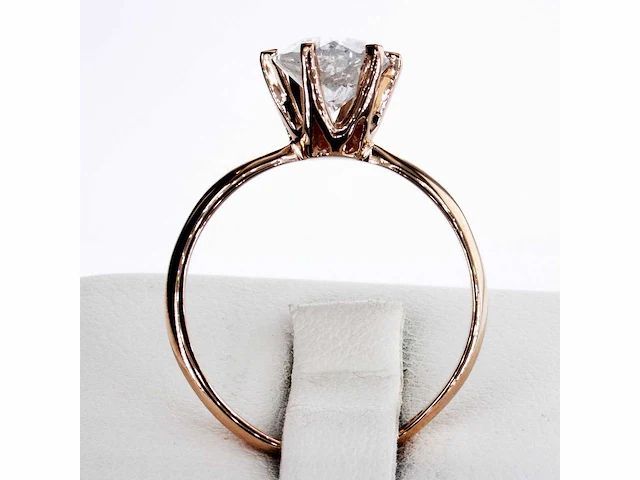 14 karaat roségouden ring met 1,52 crt. natuurlijke diamant - afbeelding 4 van  8