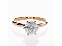 14 karaat roségouden ring met 1,52 crt. natuurlijke diamant - afbeelding 5 van  8